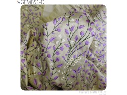 Indian Wedding Dresses Lavender Floral Embroidered Fabric by the yard Sewing DIY Kids Crafting Embroidery Home Decor Costumes Fabric
